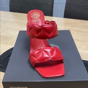 Vince Camuto Red Quilted Heels
